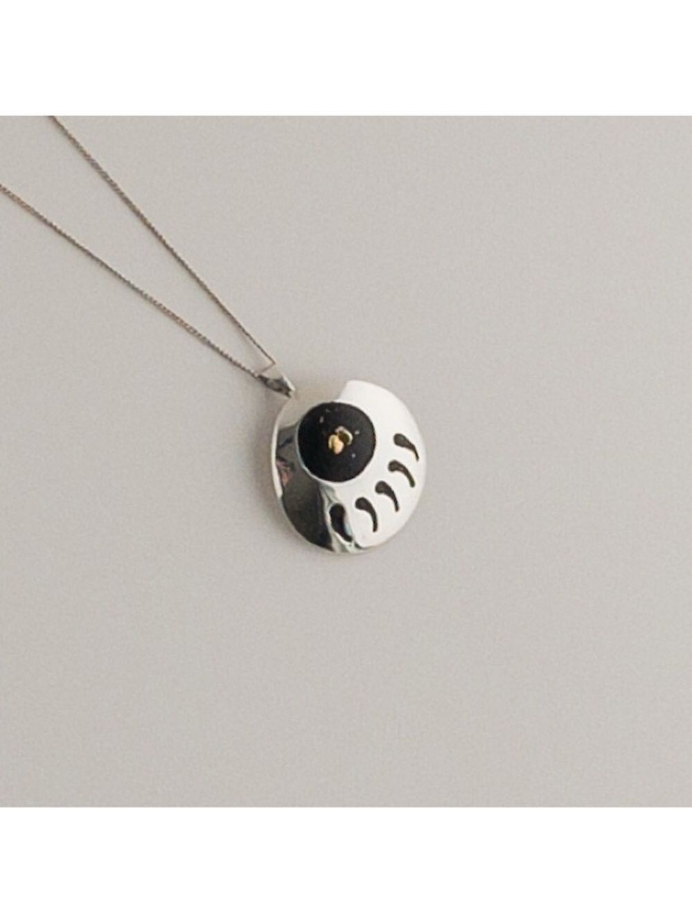 Native American Sterling Silver 18K Gold Bear Paw Claw Pendant Necklace